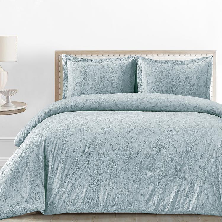 Hudson Valley Stone Wash Cotton Jacquard 3pc. Comforter Set