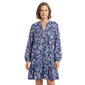 Womens Emily Daniels Long Sleeve Paisley Ruffle Hem Shirtdress - image 1