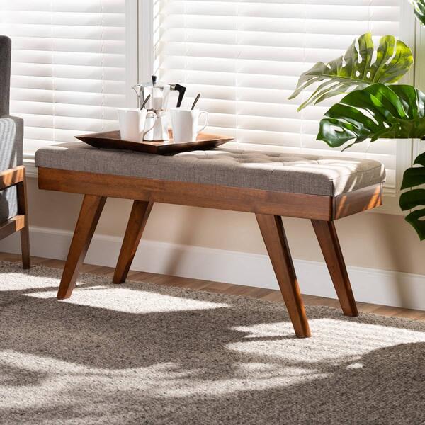 Baxton Studio Alona Upholstered Wooden Dining Bench - image 