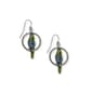 1928 Pewter Blue & Green Enamel Parrot Drop Earrings - image 1