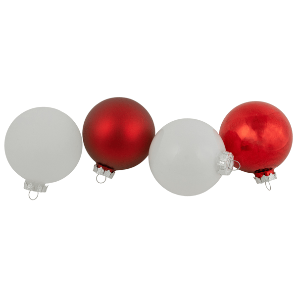 Northlight 96ct. 3-Finish Christmas Glass Ball Ornaments - image 