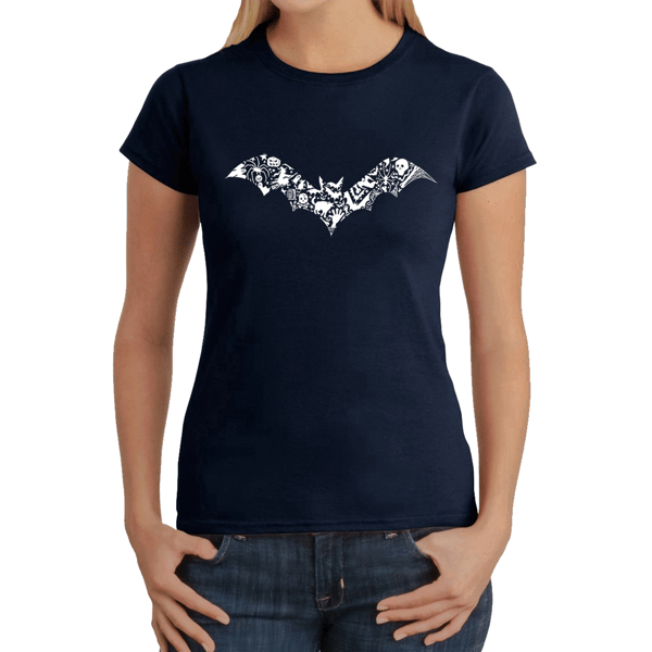 Womens LA Pop Art Bat Pics - Word Art T-Shirt