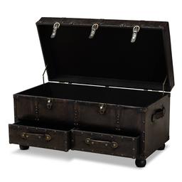 Baxton Studio Callum 2 Drawer Storage Trunk Ottoman