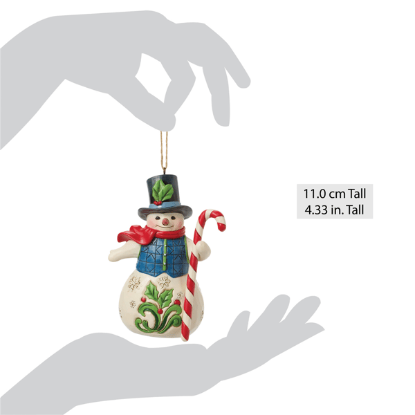 Jim Shore Heartwood Creek Snowman Candy Cane Christmas Ornament