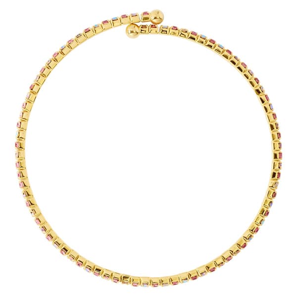 Athra Pink & Aurora Borealis Crystal Coil Bracelet