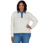 Plus Size Ruby Rd. Game of Luxe Long Sleeve Cable Knit Sweater - image 1