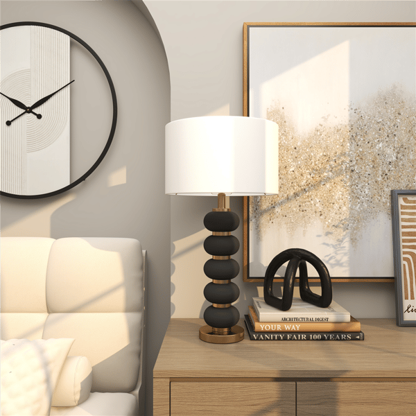 CosmoLiving by Cosmopolitan Contemporary Black Metal Table Lamp