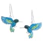 Fine Silver Plated Crystal Pave Hummingbird Drop Earrings - image 1
