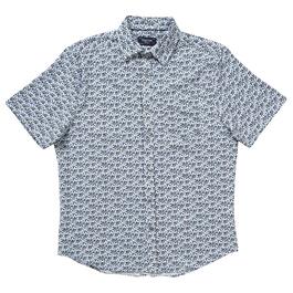 Mens Visitor Leaf Button Down Shirt - Navy/White