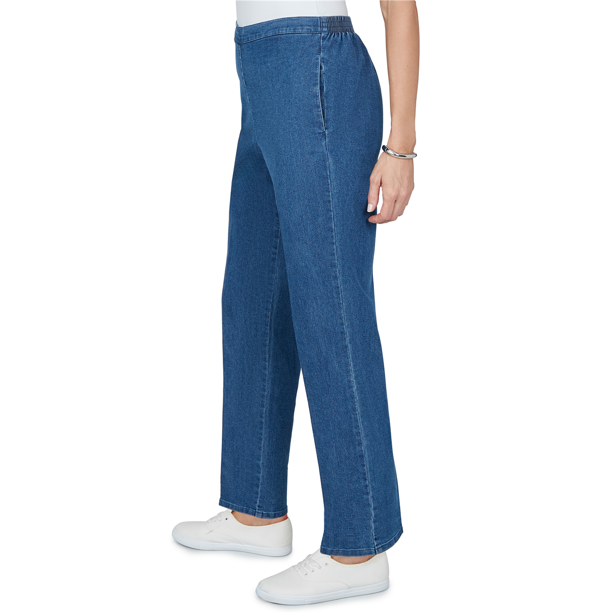 Womens Alfred Dunner Ann Arbor Pull On Jeans - Average Length