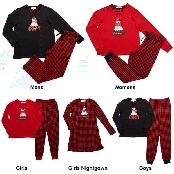 OurFamJam™ Cozy Bear Buffalo Check Family Pajamas