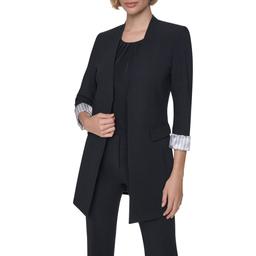 Womens DKNY Long Sleeve Roll Cuff Open Front Blazer