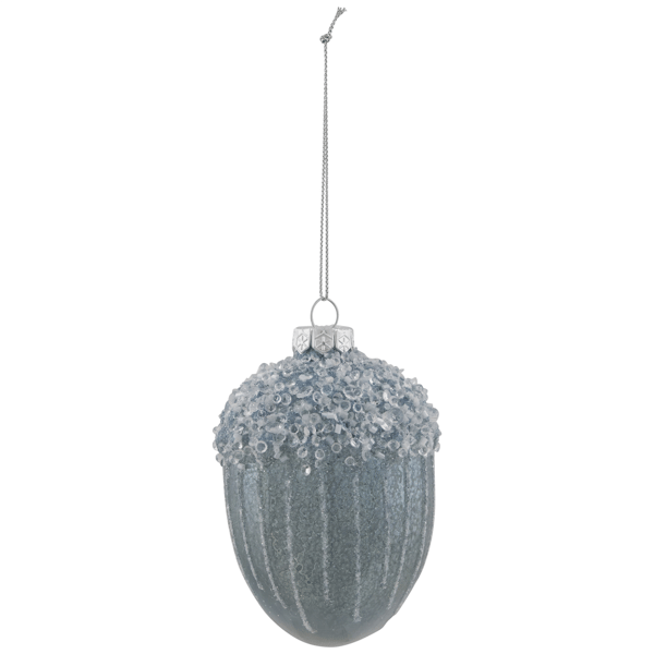 Northlight Glittered Blue Mercury Glass Acorn Christmas Ornament