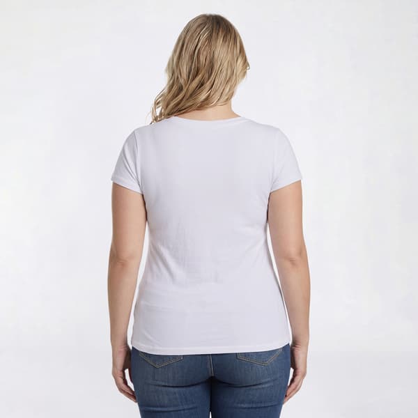 Juniors Plus Eye Candy Short Sleeve Scoop Neck Tee
