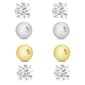Gold/Silver Plated CZ 4pc. Stud Earrings Set - image 1