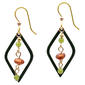 Silver Forest Diamond-Shaped Earrings with Bead Chains - image 1