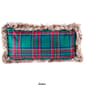 Plaid w/ Fur Trim Decorative Pillow - 20x10 - image 4