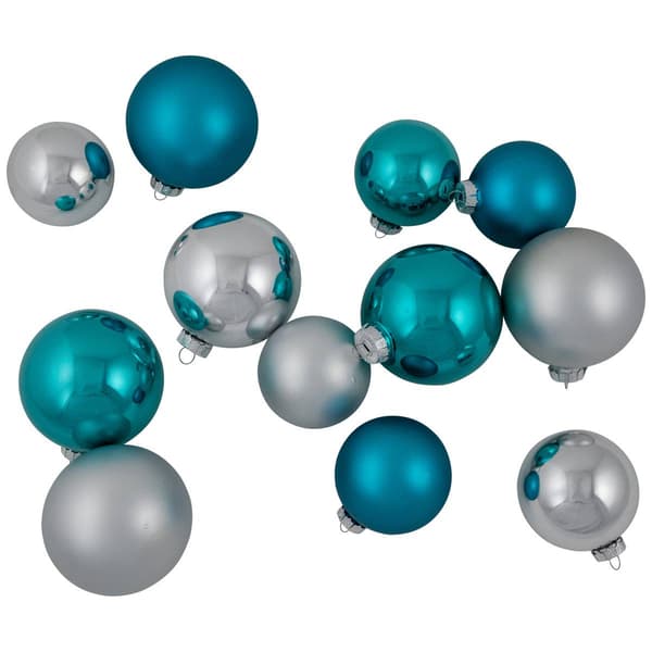 Northlight Seasonal 72ct Blue And Silver Glass Ornaments