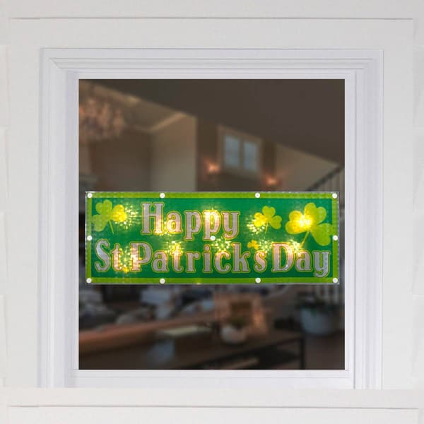 Northlight 17in. Lighted Holographic Happy St. Patrickft.s Day W