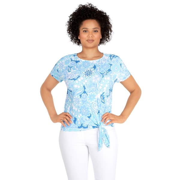 Petite Ruby Rd. Must Haves II Floral Blouse- Bluebell - image 