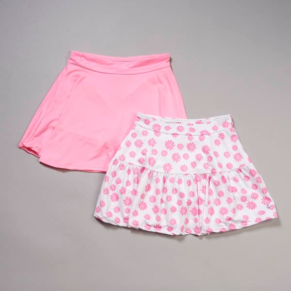 Girls (7-16) RBX 2pk. Daisy/Solid Skorts - image 