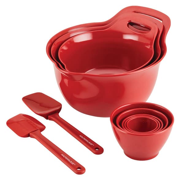 Rachael Ray 10pc. Mix &amp; Measure Mixing Bowl Set - Red