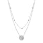 Silver Plated & Cubic Zirconia Disc Multi-Strand Necklace - image 1