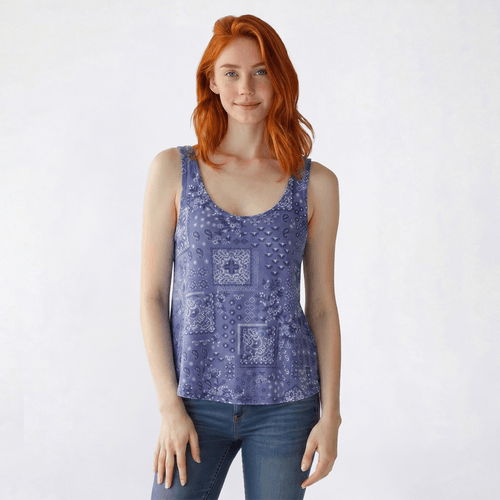 Juniors Wallflower Brynn Scoop Neck Swing Tank Top - Blue - image 