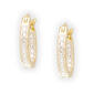 Gianni Argento Gold Plated Diamond Accent Hoop Earrings - image 1