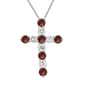 Gemstone Classics(tm) Created White Sapphire & Garnet Cross Necklace - image 1