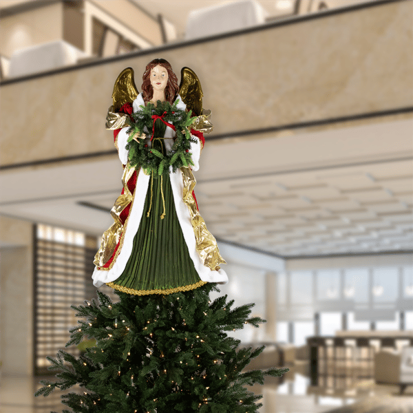 Northlight 3ft. Angel Christmas Tree Topper with Wreath