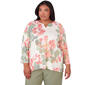 Plus Size Alfred Dunner Tuscan Sunset Placed Floral Texture Top - image 1