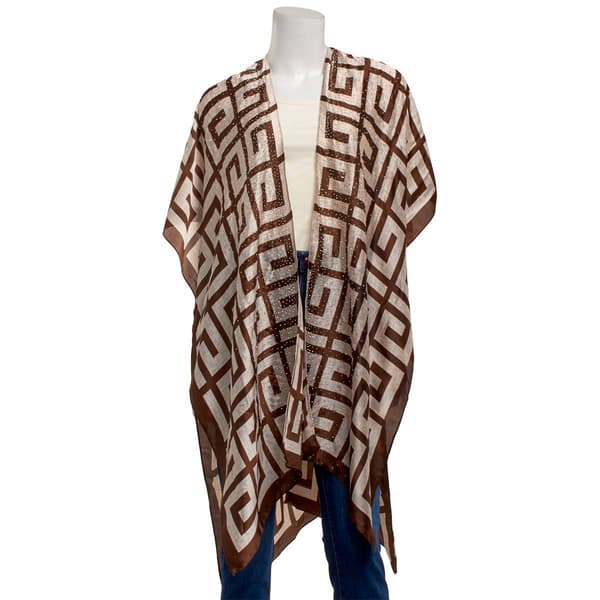 Womens Adrienne Vittadini 2pc. Abstract Kimono Hat Set