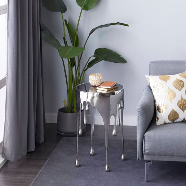 9th & Pike® Silver Contemporary Aluminum Accent Table