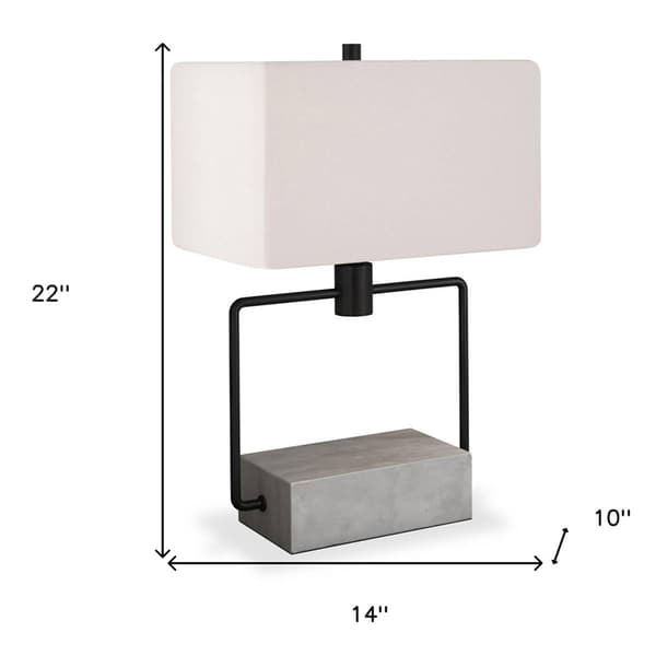 HomeRoots 22in. Grey and Black Mod Table Lamp