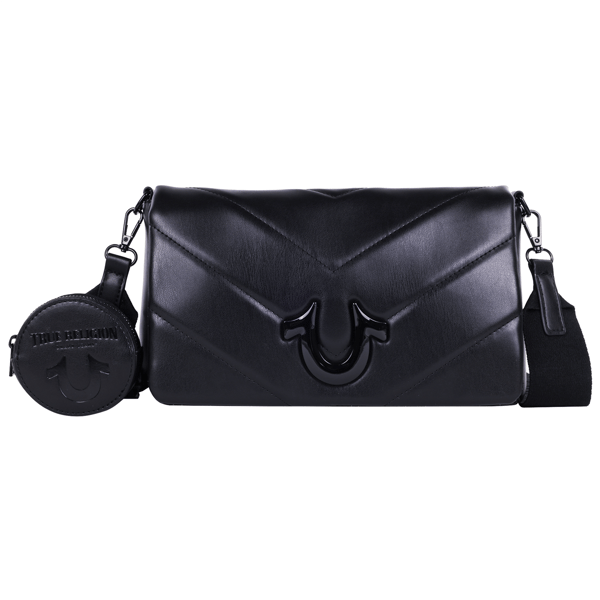 True Religion Quilted Flap Crossbody With Removable Pouch