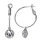 Crystal Colors Silver Plated Hoop & Clear Crystal Drop Earrings - image 1