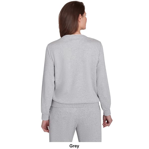 Petite Alfred Dunner Casual Fridays Embroidered Box Sweatshirt