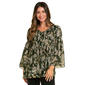 Womens Floral & Ivy 3/4 Keyhole Paisley Pleater Blouse - Green - image 1