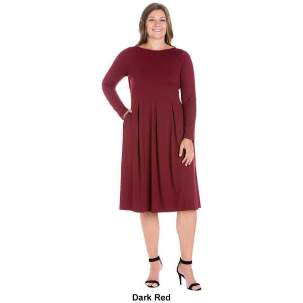 Plus Size 24/7 Comfort Apparel Fit N' Flare Dress
