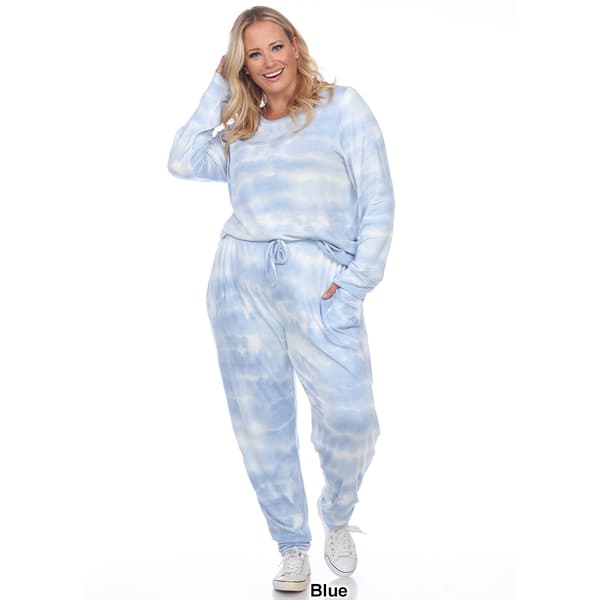 Plus Size White Mark Two Piece Pants Set