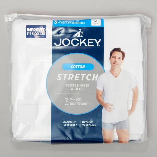 Mens Jockey&#40;R&#41; Cotton Stretch V-Neck Tee Undershirt - image 