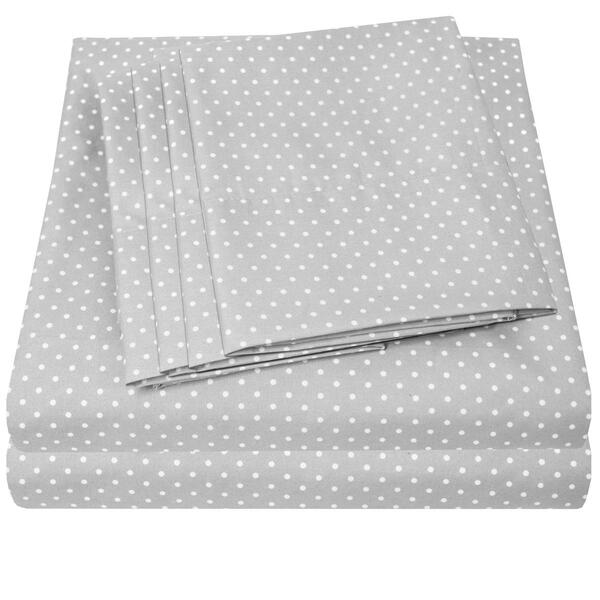 Sweet Home Collection 6pc. Printed Dots Microfiber Sheet Set - image 