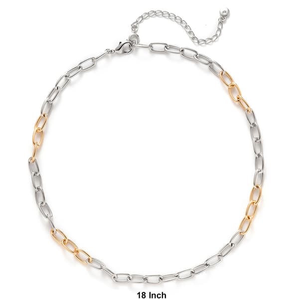 Wearable Art Two-Tone Paper Clip Chain Necklace