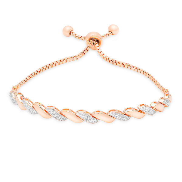 Gianni Argento Rose Gold Diamond S Link Bracelet - image 
