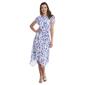 Womens Madison Leigh Flutter Sleeve Print Chif Asym Hem Dress - image 1