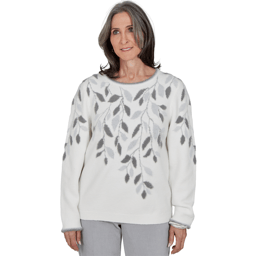 Petite Alfred Dunner Vail Falling Winter Leaves Sweater