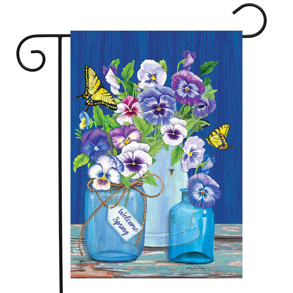 Butterflies and Pansies Garden Flag - image 