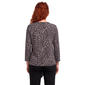 Womens C''est La Vie 3/4 Sleeve Leopard Tie Hem Blouse - image 2