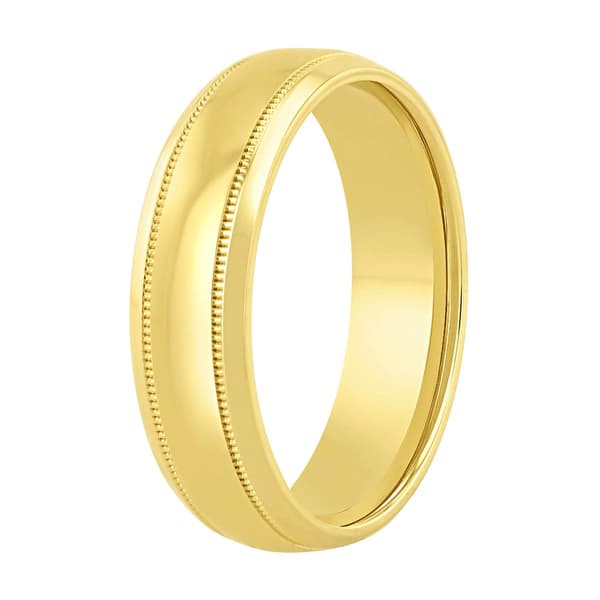Mens Endless Affection™ Polished Milgrain 6mm Band